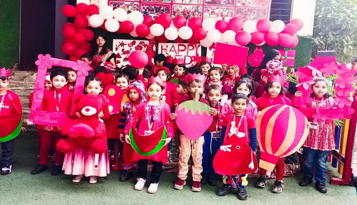 शांति निकेतन एकेडमी में 'रेड डे' का आयोजन, बच्चों ने सीखी रंगों की खासियत