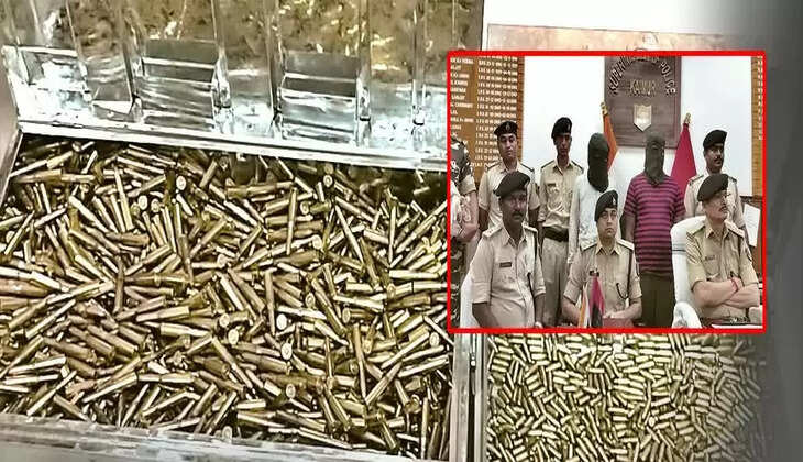 कैमूर में हथियार तस्करी का भंडाफोड़, दो गिरफ्तार, हजारों कारतूस बरामद