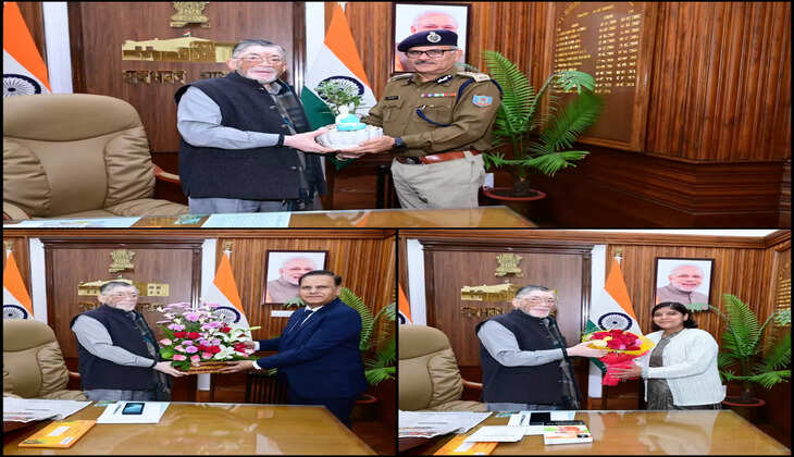 खादी बोर्ड और गृह रक्षा वाहिनी के अधिकारियों ने राज्यपाल से की मुलाक़ात