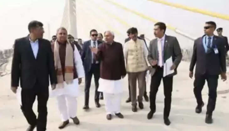 हाजीपुर से पटना को जोड़ने वाले मेगा सिक्स लेन पुल का सीएम ने किया निरीक्षण, मार्च 2026 तक विदुपुर तक खुलने की उम्मीद