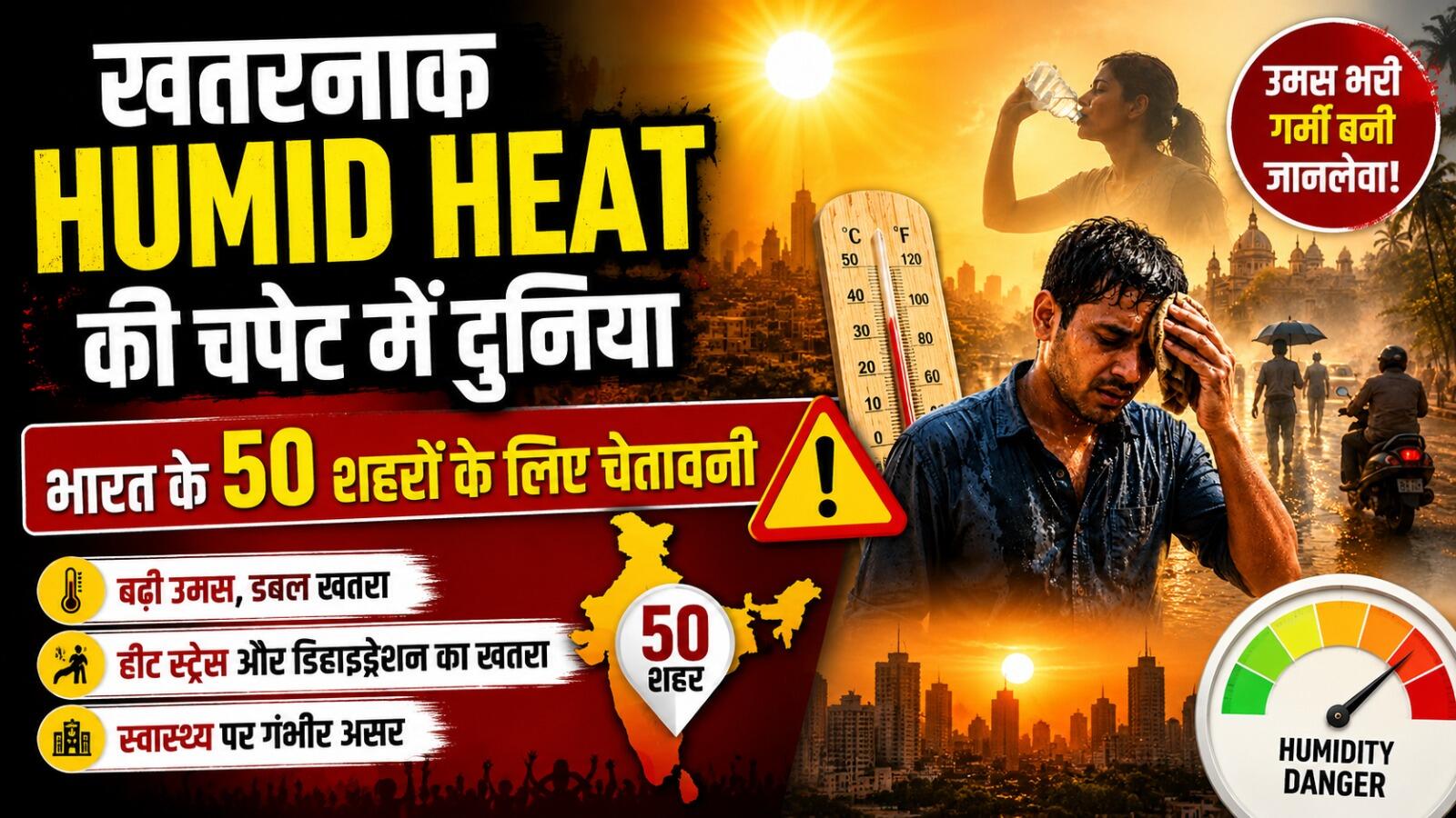 भारत के 50 शहरों पर मंडराया बड़ा खतरा, उमस भरी गर्मी ने बढ़ाई चिंता