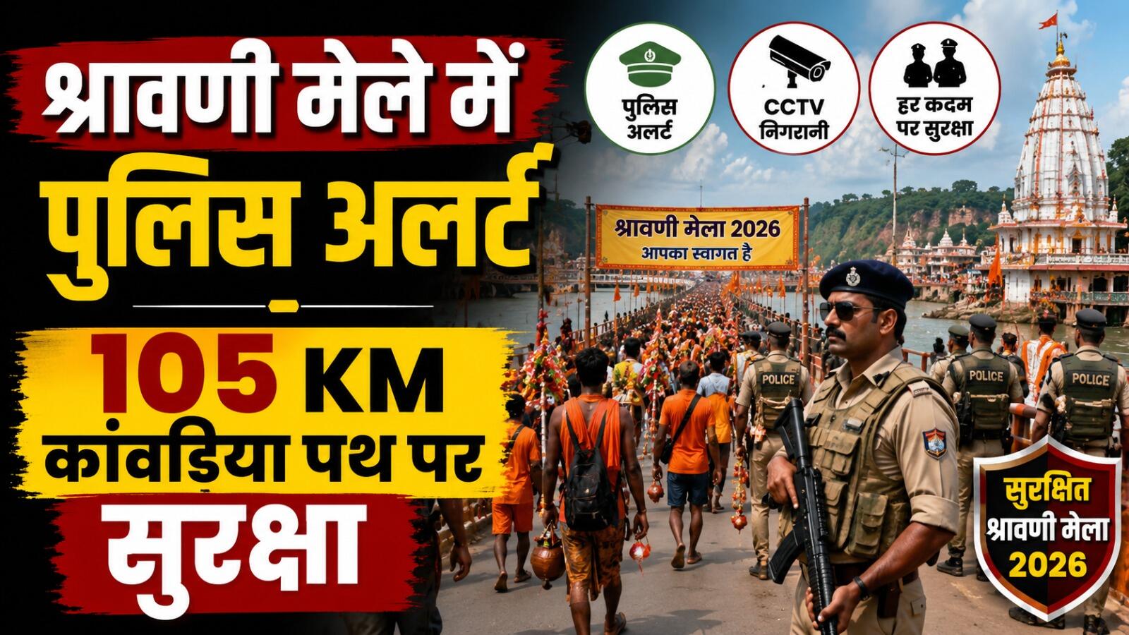लाखों श्रद्धालुओं की सुरक्षा पहली प्राथमिकता, श्रावणी मेले के लिए 105 KM कांवरिया पथ पर हाई सिक्योरिटी
