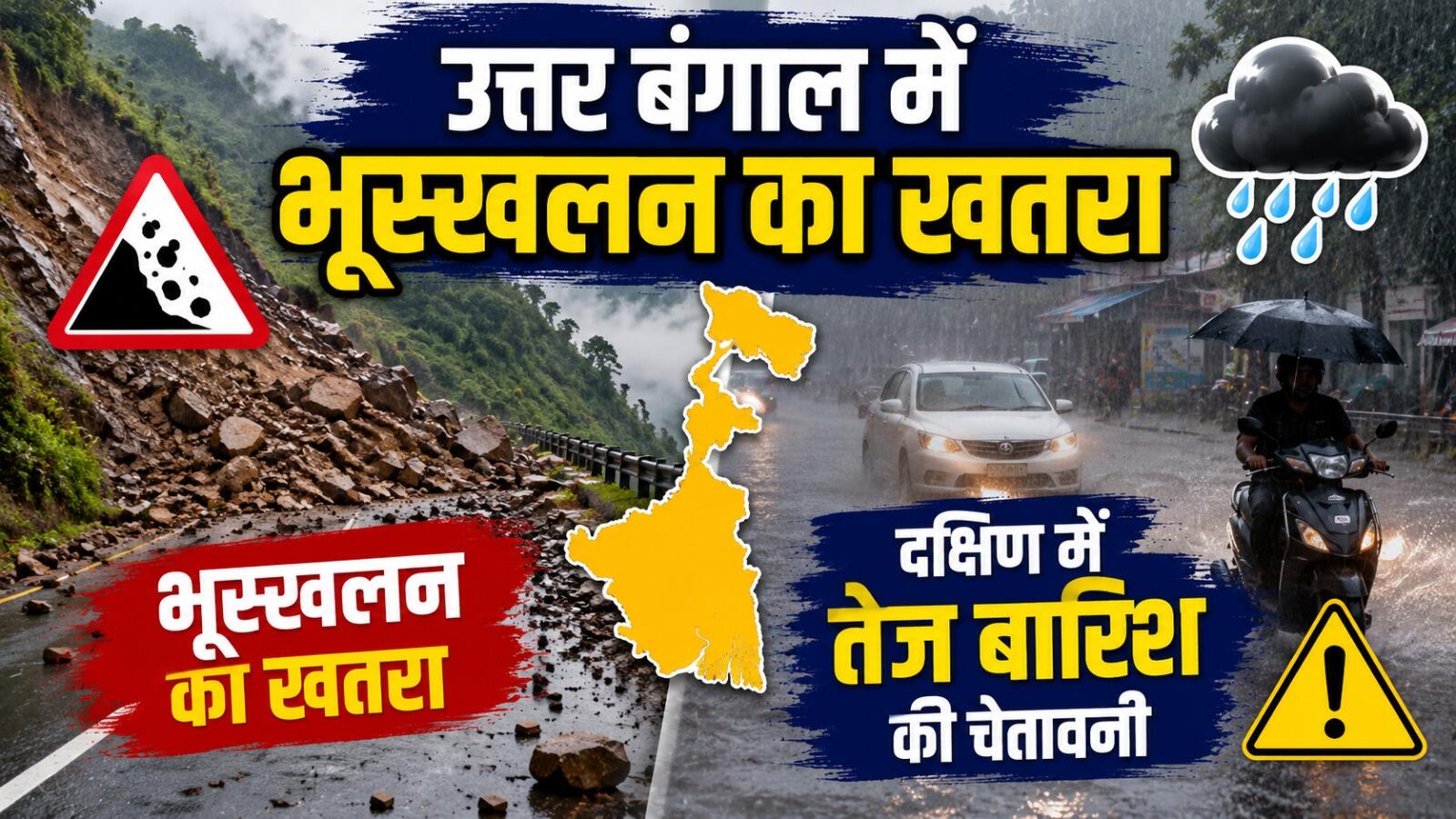 बंगाल में मौसम का डबल अटैक! कहीं आंधी-बारिश, कहीं भूस्खलन का खतरा, जानिए किन जिलों पर सबसे ज्यादा खतरा